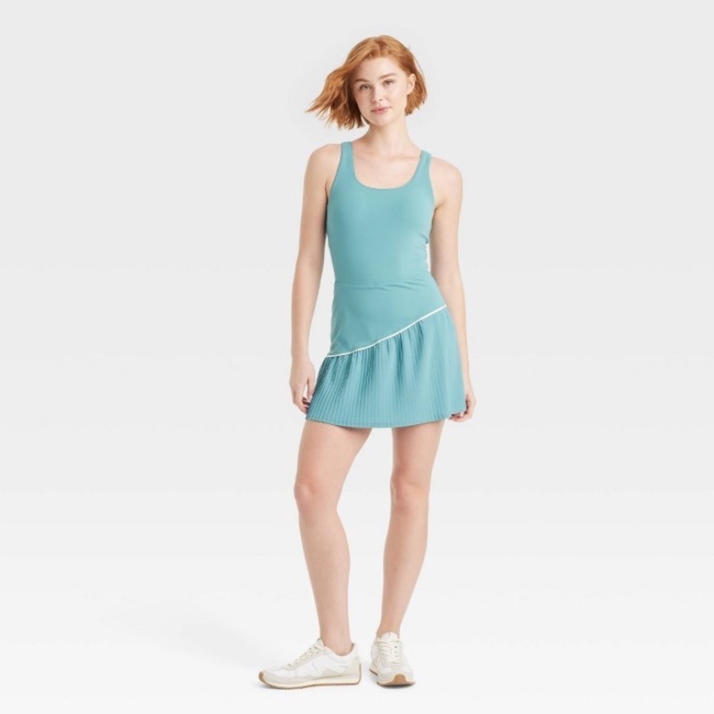 Knit Asymmetrical Pleated Active Dress - JoyLabMidweight Sleeveless Pullover 🆕